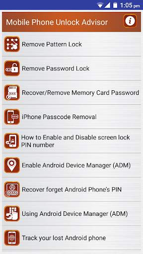 Clear Mobile Password PIN Help 1 تصوير الشاشة