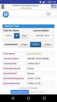 Live Train Enquiry - PNR Status NTES Indian Rail screenshot 1
