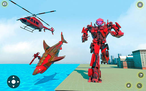 Police Shark Robot Car Transform Simulator screenshot 2