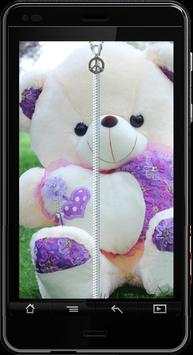 Teddy bear Zipper Lock screenshot 1