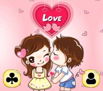 Kawaii Love Couple Theme screenshot 2