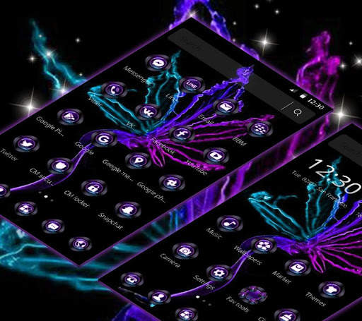 Violet Neon Black Weed Theme screenshot 4