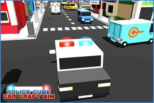 Police Cube Car Craft Sims 3D screenshot 2