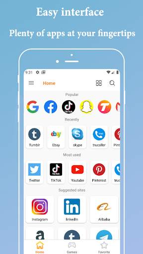 All social media browser in on screenshot 2