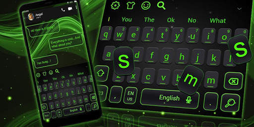 SMS Green Glow Keyboard Theme screenshot 5
