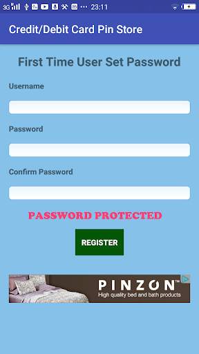 Credit/Debit Card Pin Store скриншот 2