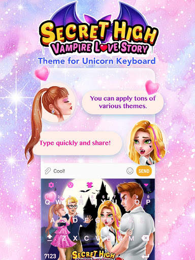 Secret High Vampire Keyboard Theme for Girls screenshot 1