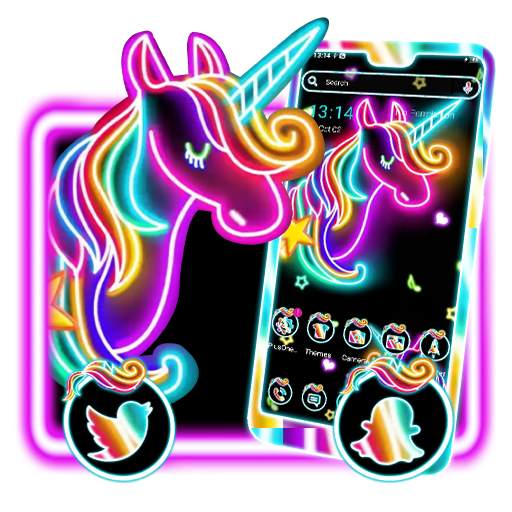 Neon Colorful Unicorn Theme 1.3