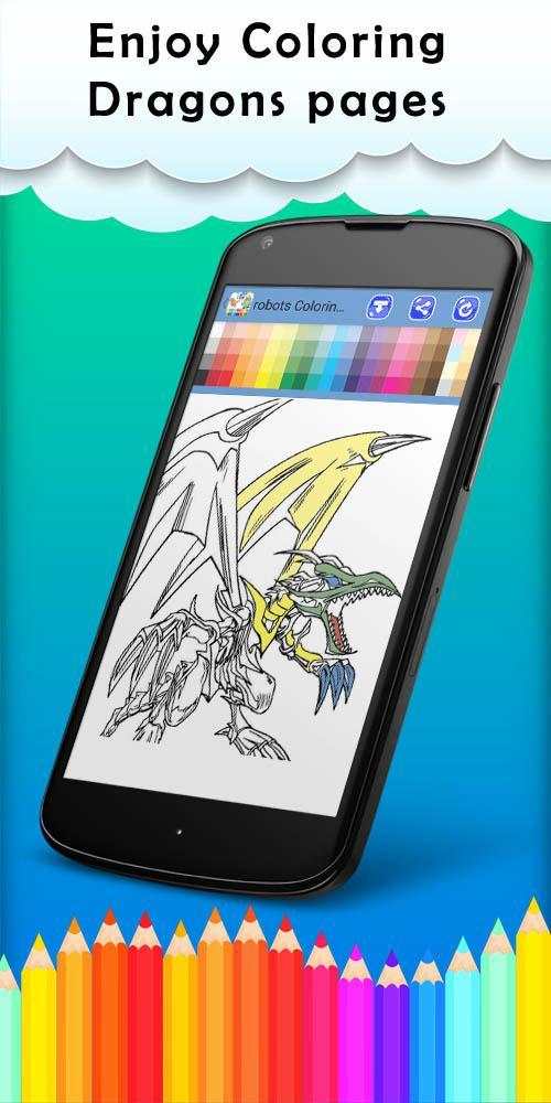 Robot coloring pages : dragon toys скриншот 2