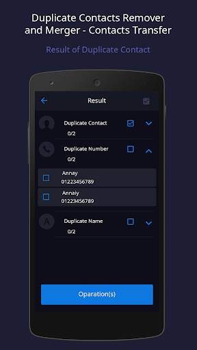 Duplicate Contacts Remover & Merger - Transfer screenshot 2