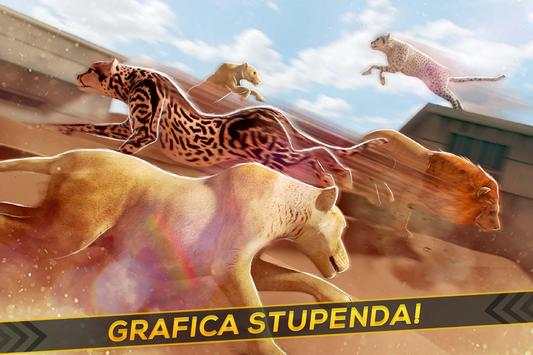 Leopardi contro Leoni! Gioco di Corsa Selvaggio screenshot 2