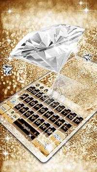 Gold Shining Diamond Keyboard Theme screenshot 6
