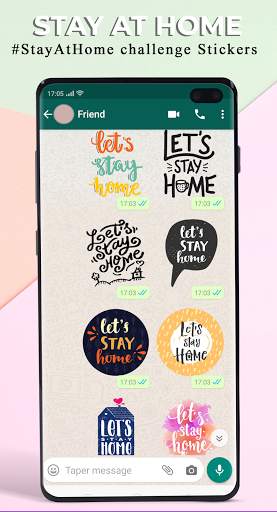 Stay At Home Challenge Sticker - WastickerApp 2021 screenshot 1
