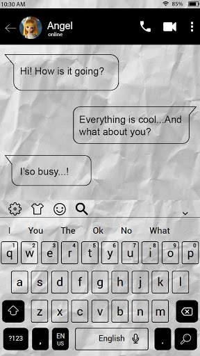 Crumpled Paper SMS Keyboard Theme screenshot 4