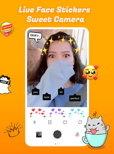 Live Face Stickers Sweet Camera screenshot 4