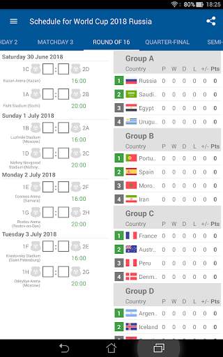 Schedule for World Cup 2018 Ru screenshot 7