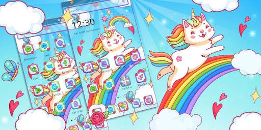 Color Unicorn Rainbow Cat Theme screenshot 4