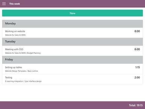 Odoo Timesheets скриншот 4