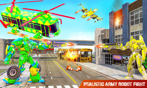 Fly Army Bus Robot Helicopter screenshot 2