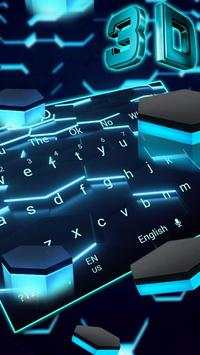 3D Live Blue Hexagon Keyboard screenshot 2