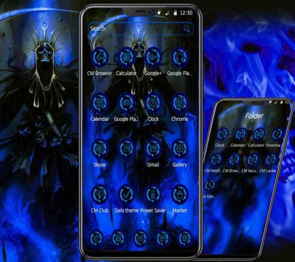 Scary Blue Skull Theme screenshot 1