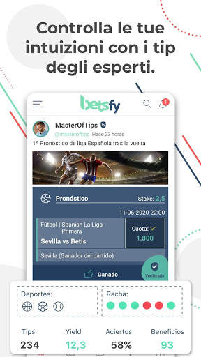 Betsfy – il social network dei pronostici sportivi screenshot 2