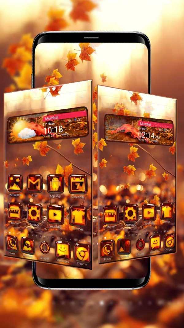 3d Glass Tech Leaf Theme screenshot 1