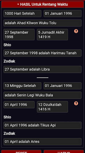 Kalkulator Weton Jawa Lengkap screenshot 5