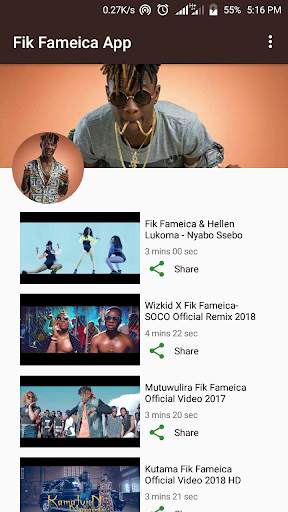 Fik Fameica Music App - Uganda Fresh Bwoy screenshot 1