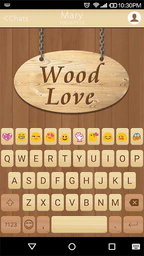 Wood Love Emoji Keyboard Theme screenshot 1