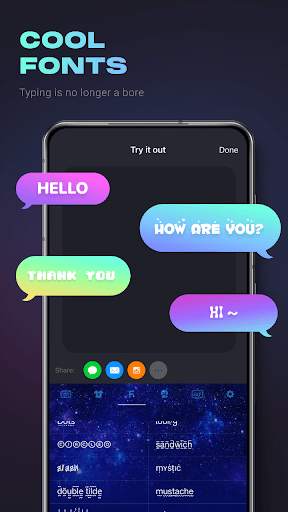 Symbol - LED keyboard & Cool fonts & Rich stickers screenshot 3