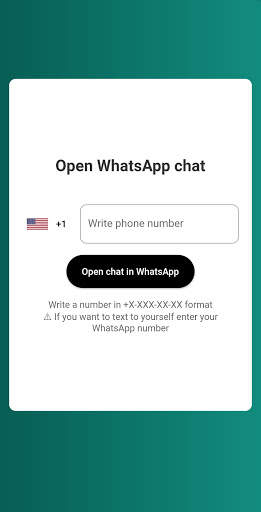 Open WhatsApp chat without saving number screenshot 1