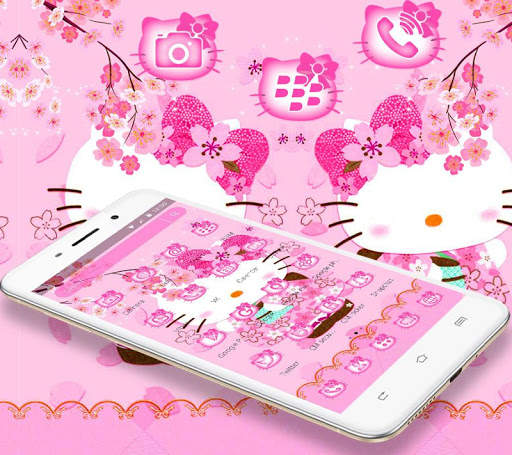 Pink Princess Kitty Launcher Theme😻 screenshot 2