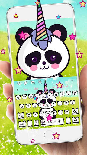 Cute Pandicorn Keyboard Theme Panda screenshot 1
