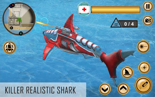 Super Shark Robot Wars - 3D Transform Game screenshot 2