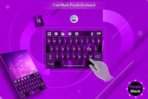 Cool Black Purple Keyboard Theme screenshot 1