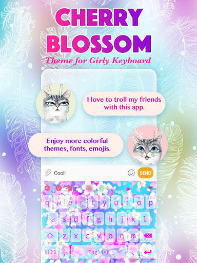 Cherry Blossom Keyboard Theme for Girls screenshot 1