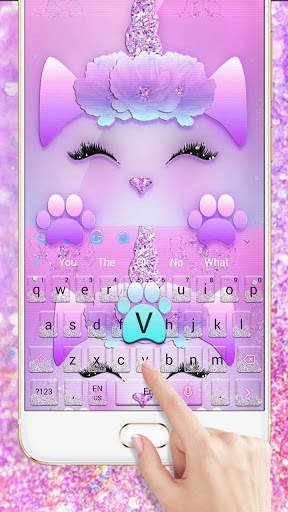 Galaxy Cuteness Unicorn Keyboard Theme screenshot 2