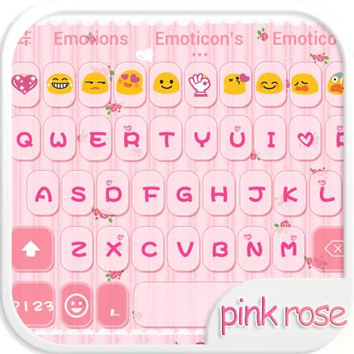 Pink Rose Emoji Keyboard Theme 1.3.5