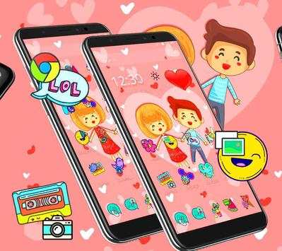 Love Cartoon Launcher Theme👫 screenshot 3