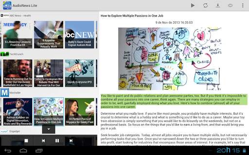 Audio News Lite:hands&eye free screenshot 5