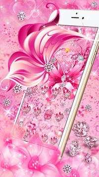 Pink Glitter Diamond Butterfly Theme screenshot 3