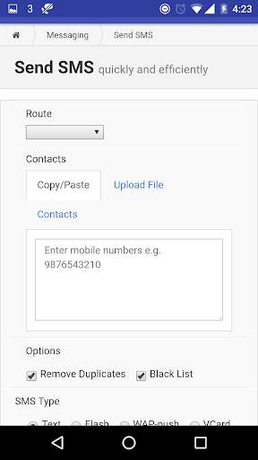 smsGo Bulk SMS Application screenshot 2