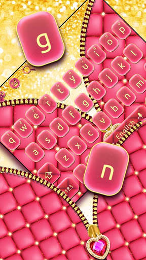 Pink Zipper Keyboard Theme screenshot 1