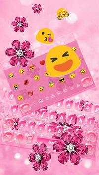 Pink Diamond Flower Keyboard screenshot 3