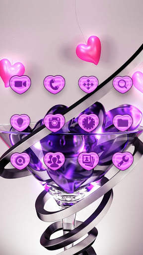 New purple crystal heart APUS launcher free theme screenshot 3