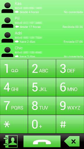 THEME FOR EXDIALER GLASS GREEN screenshot 2