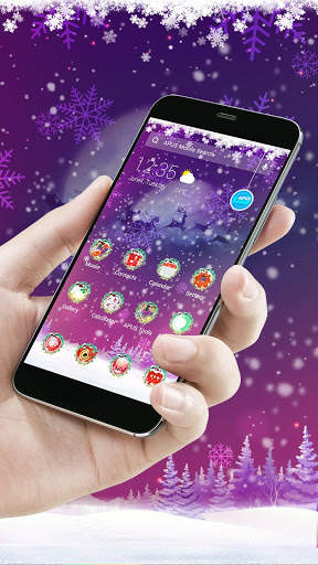 Purple Dream Christmas- APUS Launcher Free Theme screenshot 2