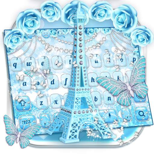 Blue Eiffel Tower Keyboard Theme 10001002
