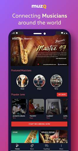 MUZQ - Musicians Community, Jams, Instruments Shop screenshot 1